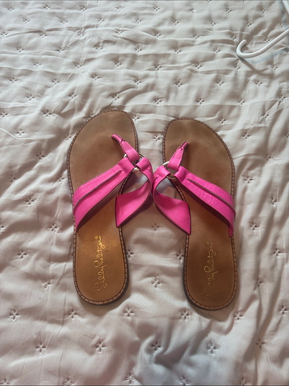 Lilly Pulitzer Hot Pink Knot-Front Sandals